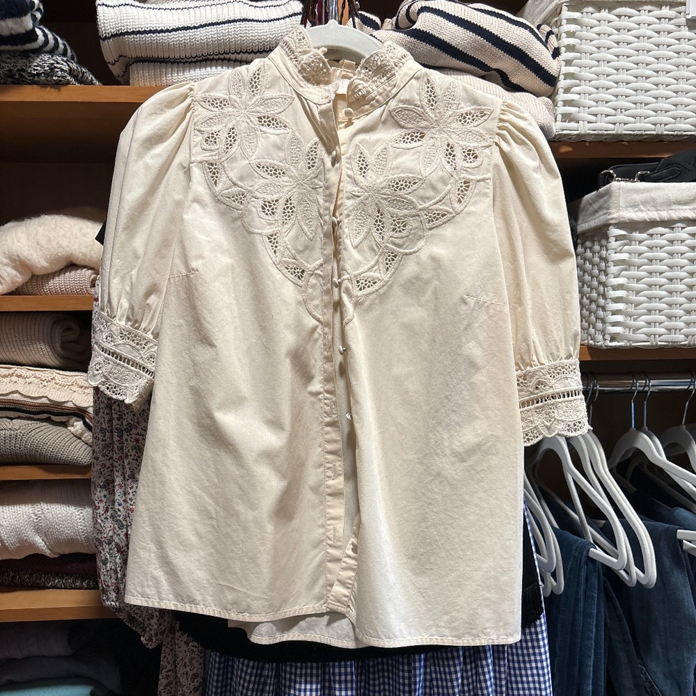 Sezane Embroidered Blouse